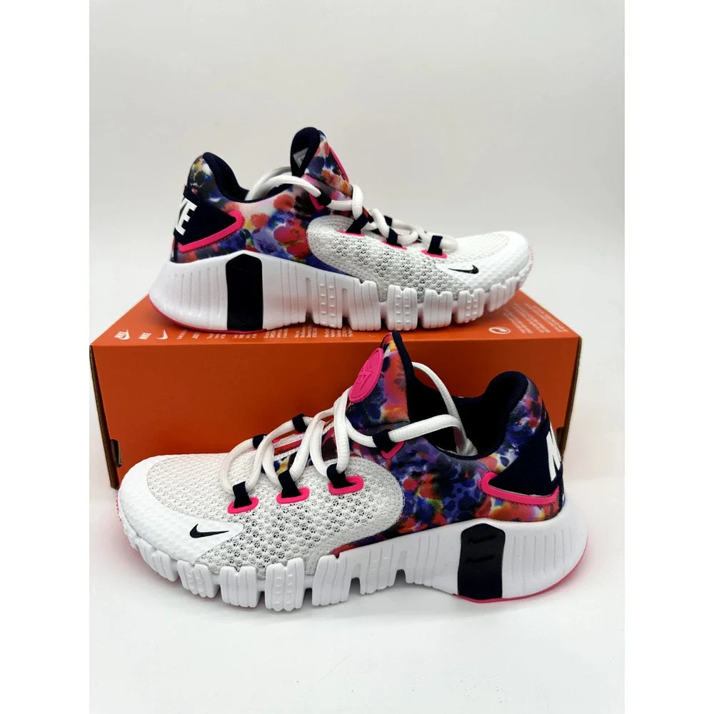 Nike Free Metcon 4 Women’s Size 6 White paint splatter training shoes CZ0596 101